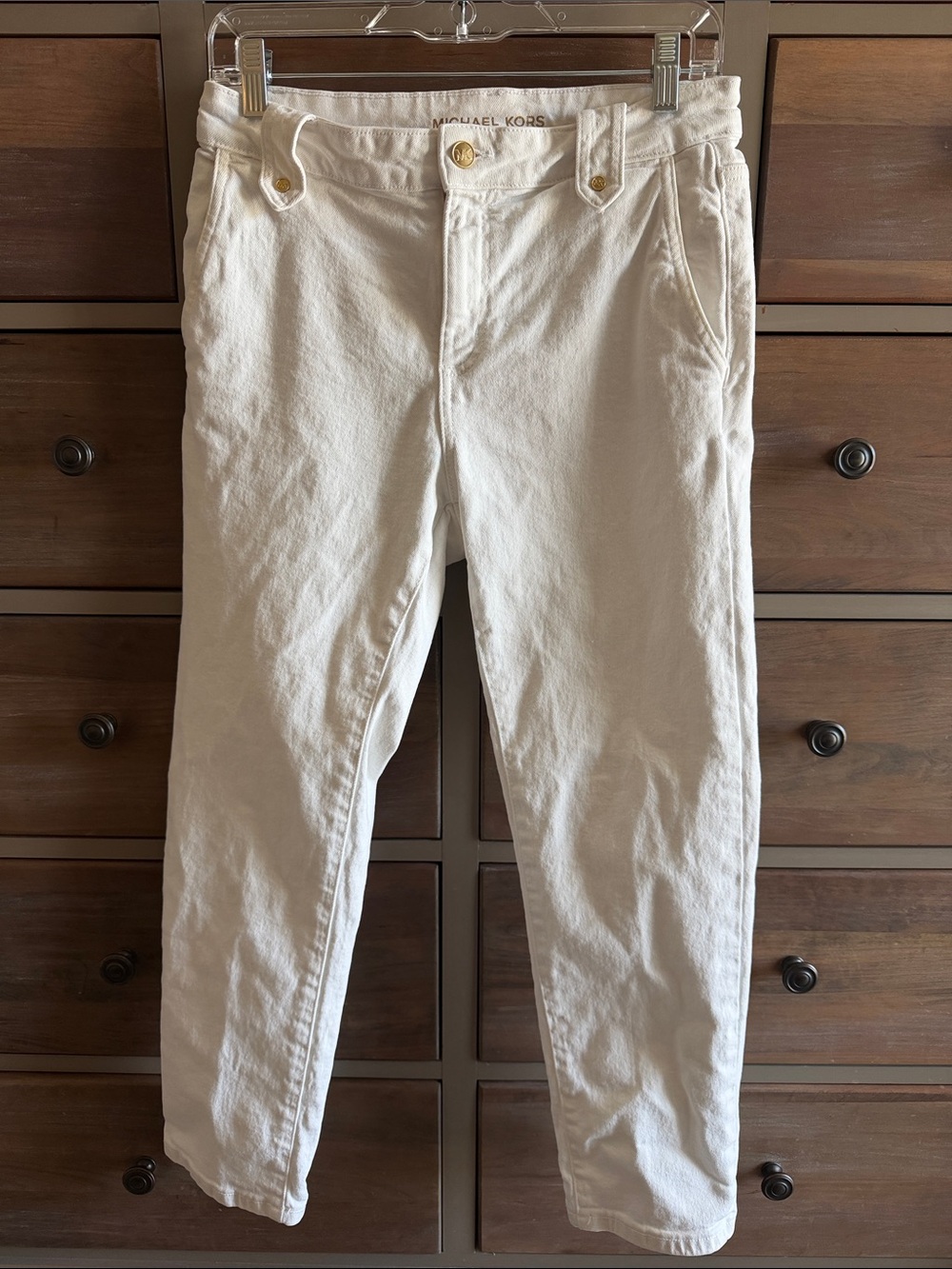 Michael Kors White ankle/cropped white jeans sz 4